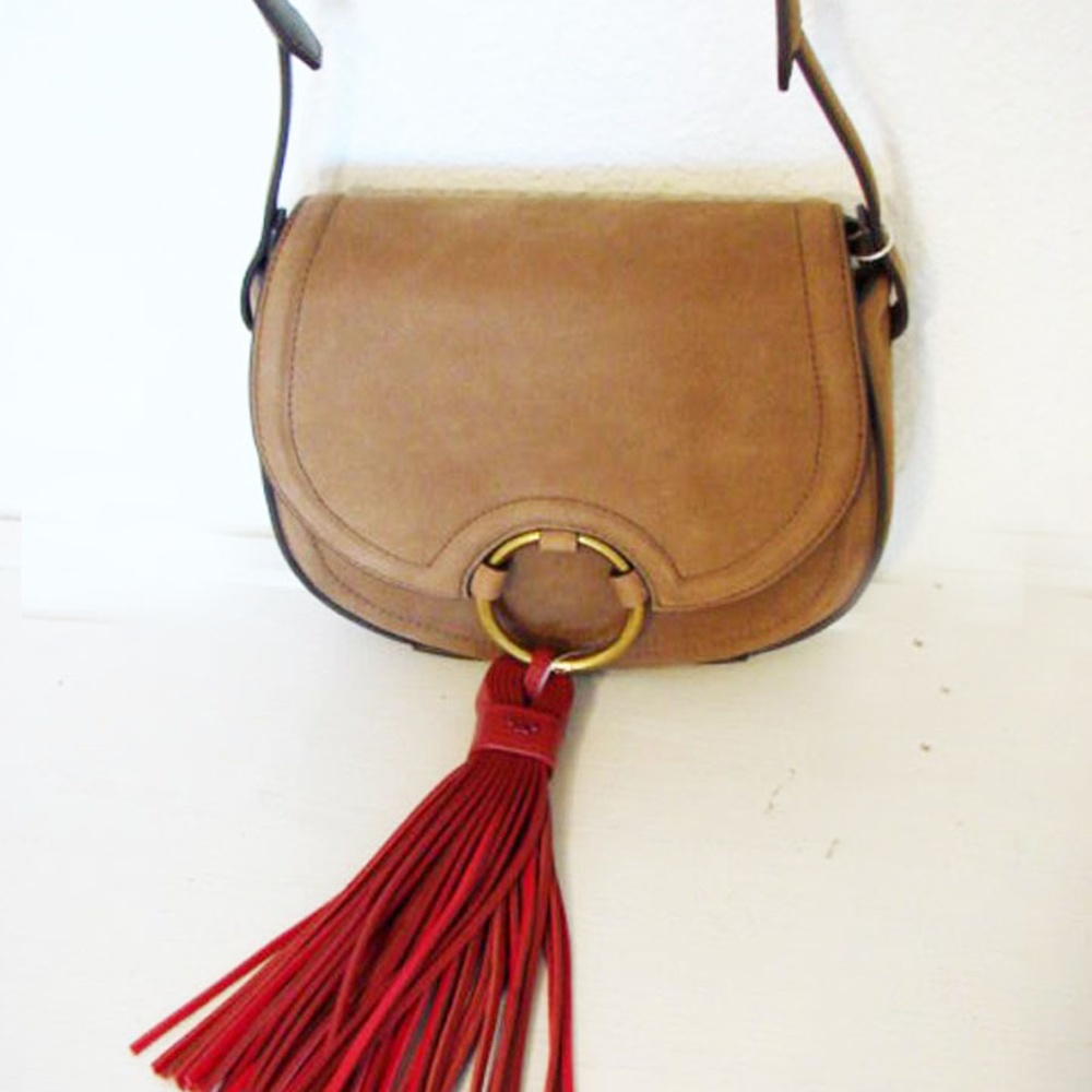 NWT TORY BURCH TASSEL SADDLEBAG CROSS BODY - Picture 7 of 8